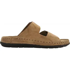 ROHDE Damen Pantolette mit zwei Schnallen aus Velourleder Rodigo-D 5893, Größe:39 EU, Farbe:Beige - 39