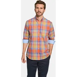 Langarmhemd BABISTA "Hemd DORENZA", Herren, Gr. XXL, orange (orange kariert), Obermaterial: 100% Baumwolle CO., Hemden