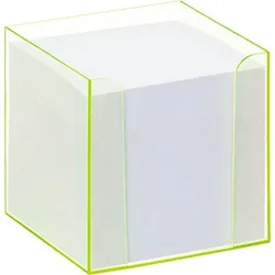 folia Zettelbox LUXBOX transparent inkl. 800 Notizzettel weiß