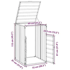 vidaXL Mülltonnenbox 72 x 81 x 115 cm grün