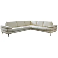 MONDO Ecksofa CIVITA Leder Torro weiß - Breite 302 cm - Tiefe 276 cm - Sitzhöhe 45 cm - Leder - Kaltschaum