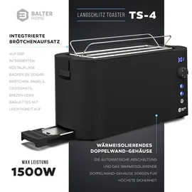 Balter Home Balter Toaster TS-04-LCD Schwarz Langschlitz