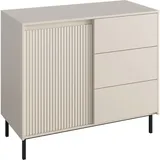 Mirjan24 Kombikommode, Kaschmir, 3 Schubladen, Rechteckig, Gittergestell, 103x90x50 cm, Wohnzimmer, Kommoden & Sideboards, Kommoden
