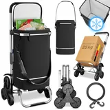 eloneo Einkaufstrolley Treppensteiger schwarz 43 l