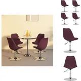 Esszimmerstühle 4 Stk. Drehbar Lila Stoff - Esszimmerstühle - Stuhl - Violette Möbel - Drehstühle - Bürostuhl