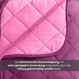 Wometo 2 Stück Microfaser Sommer Steppbett 135x200 – lila und pink kochfest 95° Sommerbettdecke Leichtsteppbett I ohne Bezug verwendbar I 2er Set