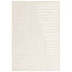 Kadima Design Strukturteppich 3D-Hoch-Tief-Effekt Geometrisch | 160x230cm, 1,7cm Gesamthöhe | Elfenbein | Strapazierfähig | EDEN-Lazonby Kollektion