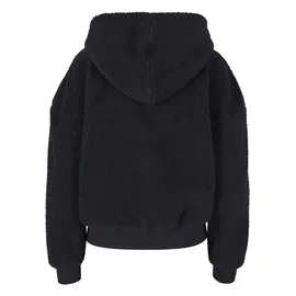 URBAN CLASSICS Ladies Oversized Sherpa Zip Hoody - schwarz,
