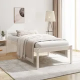 Seniorenbett Weiß 90x190 Cm Massivholz Kiefer