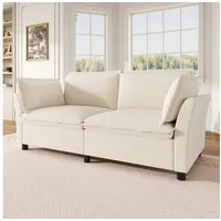 STILVORA Schlafsofa 2-Sitzer-Relaxsofa Chenille-Wohnzimmersofa in Beige beige