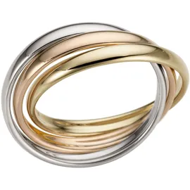 FIRETTI Goldring 3-Fach verschlungen, tricolor, massiv«, Ringe, 54671267-17 goldfarben