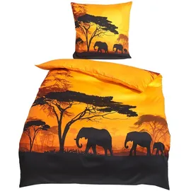 Traumschlaf Afrika Mako-Satin Gelb 135 x 200 cm + 80 x 80 cm