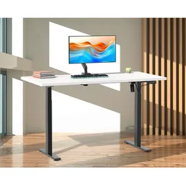 VCM my office Lona elektrisch höhenverstellbarer Schreibtisch weiß rechteckig, T-Fuß-Gestell schwarz 110,0 x 80,0 cm