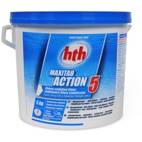 HTH 200g Multifunktions Chlortabletten 5,0 kg Eimer - 5 Wirkungen in einem Produkt