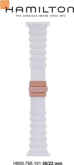 Hamilton - Code Breaker Band-set Kautschuk-weiss-36/22 H691.795.101 - weiß