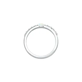 ELLI PREMIUM Verlobungsring Glas Kristalle Synthetischer Opal 925 Sterling Silber silberfarben 58 mm