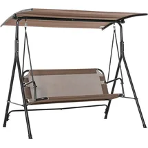 Outsunny Hollywoodschaukel Braun 3-Sitzer