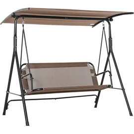 Outsunny Hollywoodschaukel Braun 3-Sitzer