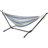 FCH Hängematte mit Gestell,260 x 105 x 100cm,bis zu 135 kg belastbar - Grün