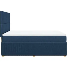 vidaXL Boxspringbett mit Matratze Blau 140x200 cm Stoff