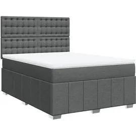 vidaXL Boxspringbett mit Matratze Dunkelgrau 160x200 cm Stoff