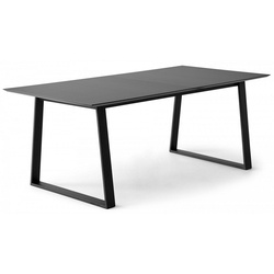 Hammel Furniture Esstisch Meza by Hammel, rechteckige Tischplatte MDF, Trapez Metallgestell, 2 Einlegeplatten schwarz 210 cm x 73,5 cm