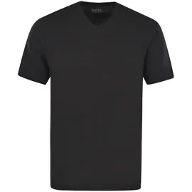 HAJO Herren T-Shirt 4er Pack - Basic, Kurzarm, V-Ausschnitt, Baumwolle uni schwarz / weiß), 5XL