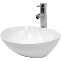 luxebath Aufsatzwaschbecken Oval 41 x 14,2 cm