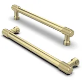 FURNIWARE 10 Stück Gerändelte Schrankgriffe Möbelgriff Bohrlochabstand 160mm Küchengriffe Schubladengriffe Möbelgriffe Messing Griffe Küche Küchenschränke