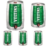 VELTINS Pilsener, Pfandfrei (1 x 5 l Partyfass) (Packung mit 5)