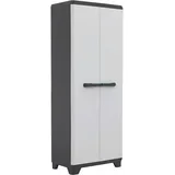 Gartenschrank Aus Kunststoff, Besenschrank, Kunststoffschrank, Hellgrau, 68X39X1