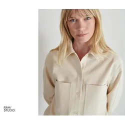 Nah/Studio Blusenjacke - ungefärbte Baumwolle - Gr. 38 - ungefärbt