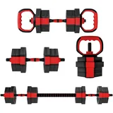 6-in-1 Hantelset Kurzhantel Set Kurzhanteln Langhanteln Verstellbar 20 Kg Für Krafttraining Zuhause