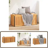 Vidaxl - Gartenbox 110x45x42/53 cm Massivholz Akazie und Stahl - Holz Gartenbox - Akzient Box - Gartendeko - Outdoor Möbel - Lagerschrank Garten
