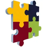 platino24 Akustikplatte Schallabsorber-Set PUZZLE aus Basotect G+ mit Akustikfilz blau|bunt|gelb|grün