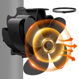 Baomaeyea Kaminventilator Magnetisch für Ofenrohr,4 Flügel Leiser Kamin Ventilator Ofenventilator für Ofenrohr/Holz/Brennholz/Feuerstelle-Ofenventilator Kaminventilator Ohne Strom