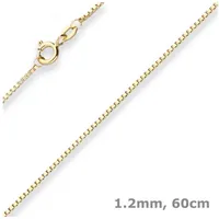 Schmuck Krone Goldkette 1,2mm Veneziakette aus 333 Gelbgold 60cm, Gold 333 goldfarben