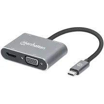 Manhattan USB-C auf HDMI & VGA 4in1 Konverter Power Delivery