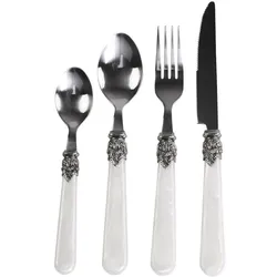 Chic Antique Linas Besteck mit Silber Deko, 4-teilig, perlmut