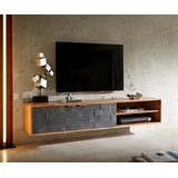 DeLife TV-Board Teele Akazie Natur Schiefer 160 cm 2 Türen schwebend