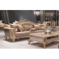 JV Möbel Sitz Dreisitzer Sofa 3 Sitzer Klassische Couch Sofas Stoff Stil Barock Samt Neu