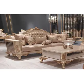 JV Möbel Sitz Dreisitzer Sofa 3 Sitzer Klassische Couch Sofas Stoff Stil Barock Samt Neu