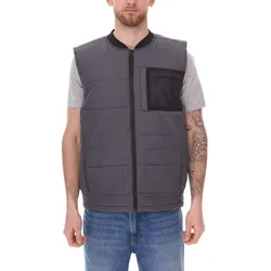 11 PROJECT PURlle Herren Puffer-Weste mit Steppung Lifestyle-Weste 20715253 ME 193910 Grau - L