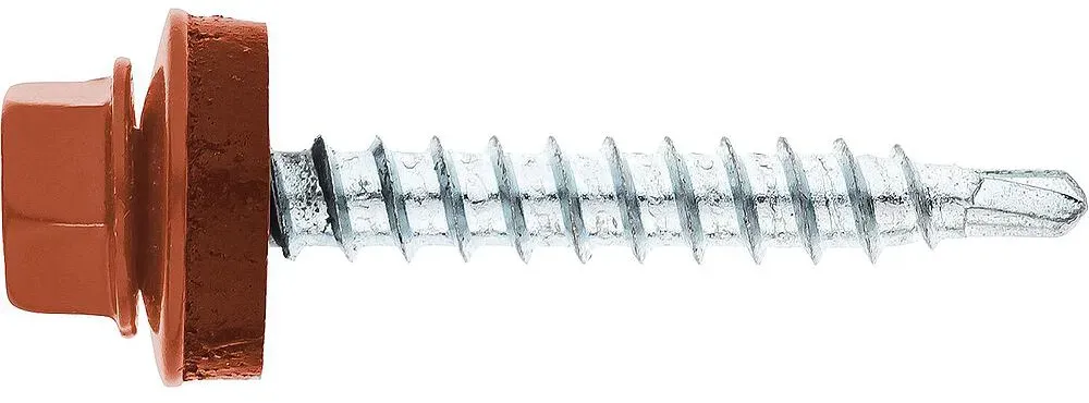 Fassadenschraube MFI Twistec® Colorhead 4,8X80 RAL 8004 VPE: 100 verarb. mit Steckschlüssel 451M8P
