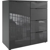 WIMEX Kombikommode 81 x 84 x 41 cm Grau / Glas Grau