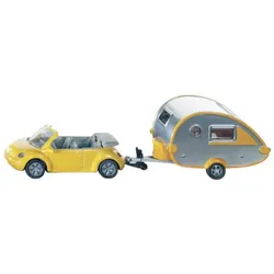 SIKU 1629 VW Beetle gelb mit Knaus Tabbert TAB Wohnanhänger 4006874016297 SIKU