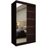 masseno Schwebetürenschrank MIRELLA 120 x 216 x 61 cm Wenge/Rot
