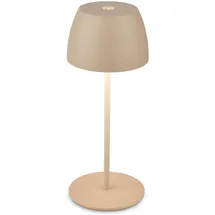 Briloner - Mini LED Tischlampe kabellos IP44 dimmbar, Akku & Lichtquelle tauschbar, Nachttischlampe, Dekolampe, LED Lampe, Akku Tischleuchte, Outdoorlampe, 8x20 cm (DxH), Beige