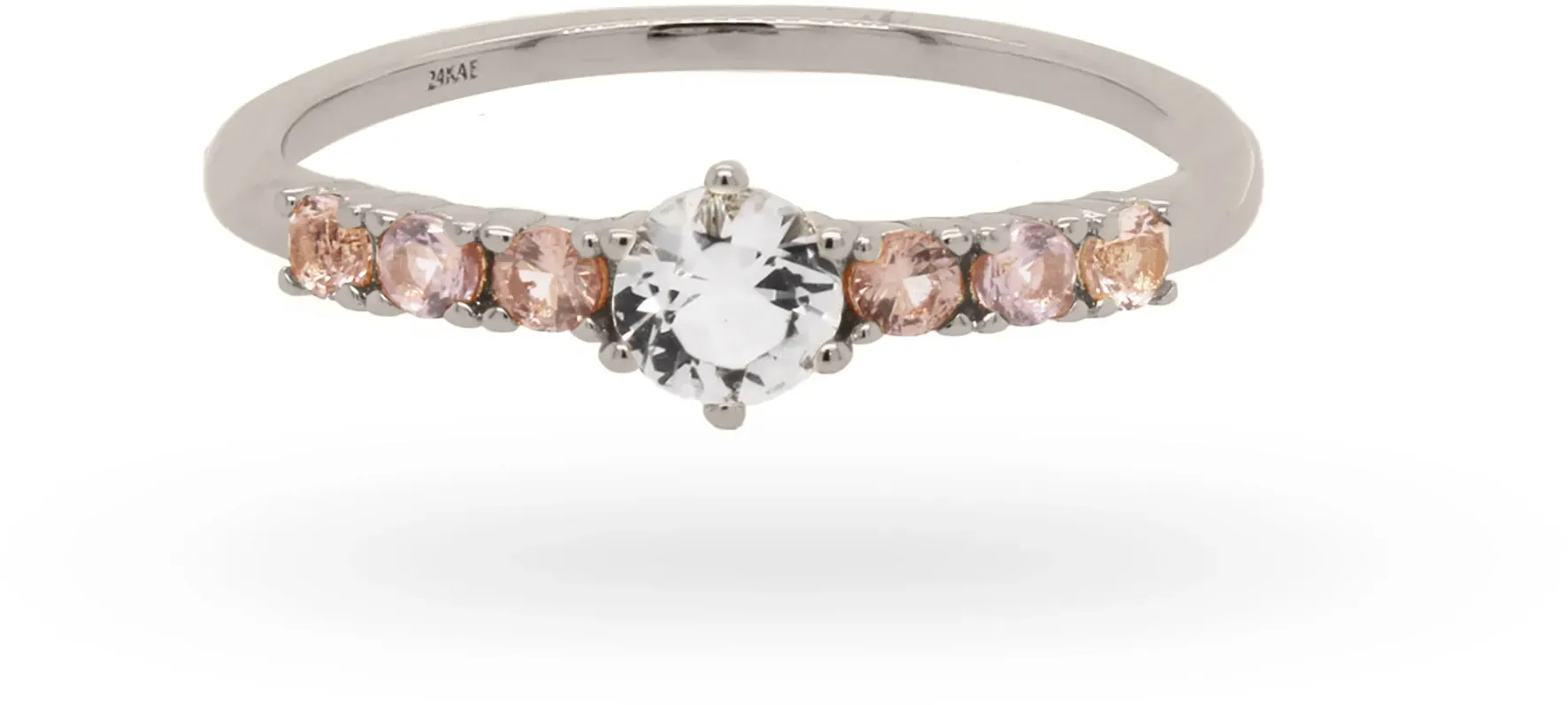 24KAE Ring  Ring with coloured Stones in 52