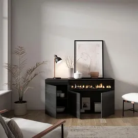 SKRAUT HOME Sideboard 150 x 75 x 35 cm Schwarz